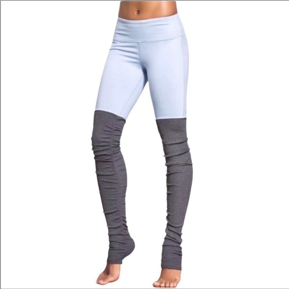 ALO Yoga Goddess blue and grey high waist leggings size Medium